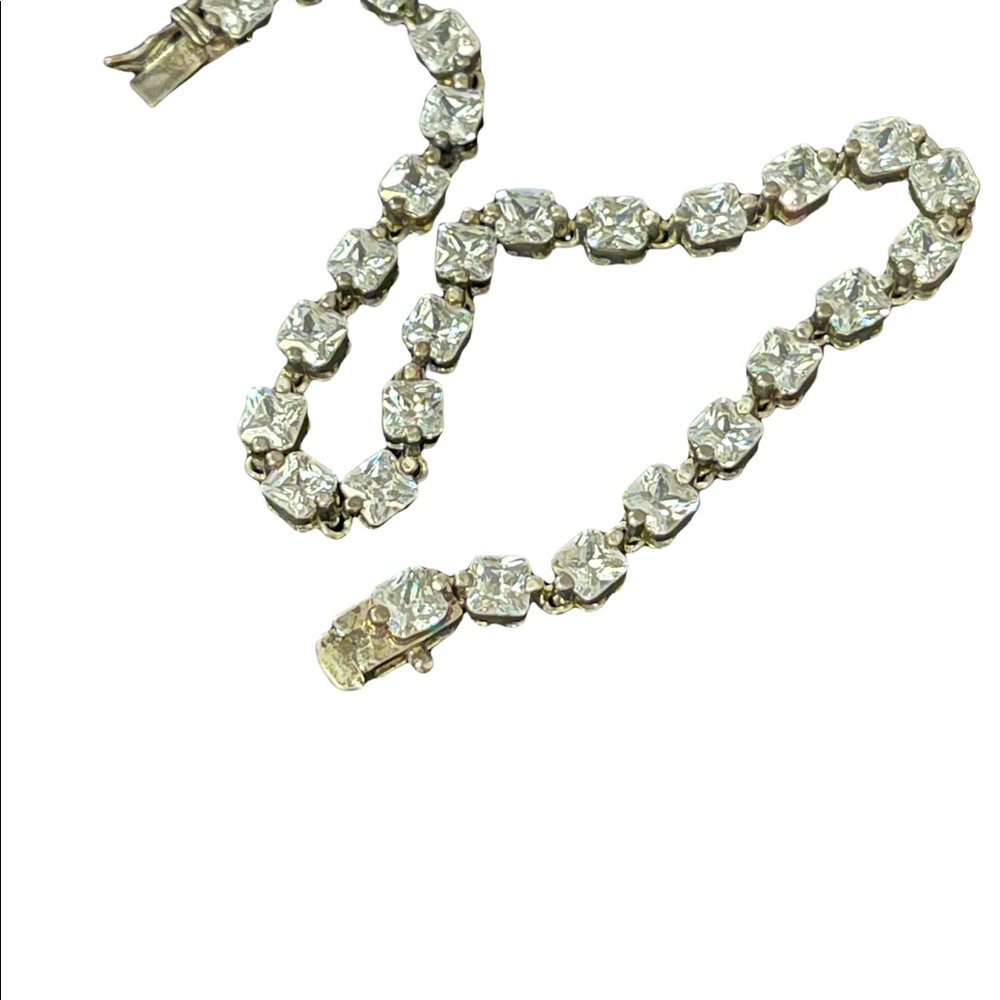 Sterling silver crystal tennis bracelet sparkle - Picture 3 of 4